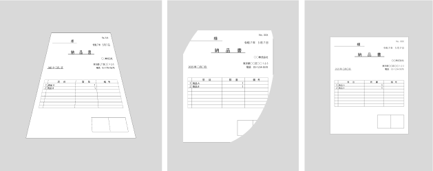 納品書 撮影の悪い例